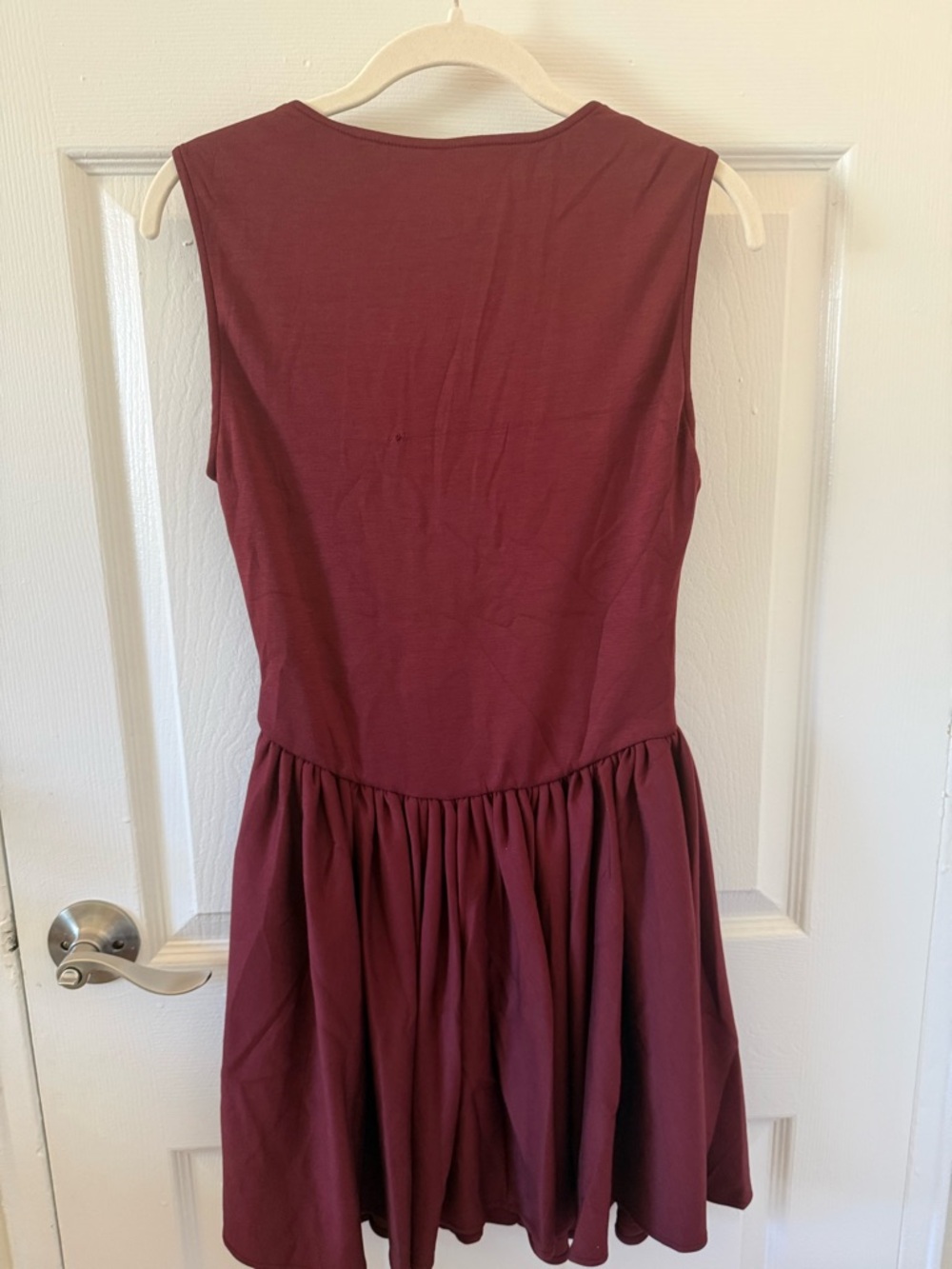Meshki Square-Neck Mini Dress in Burgundy - Picture 5 of 6